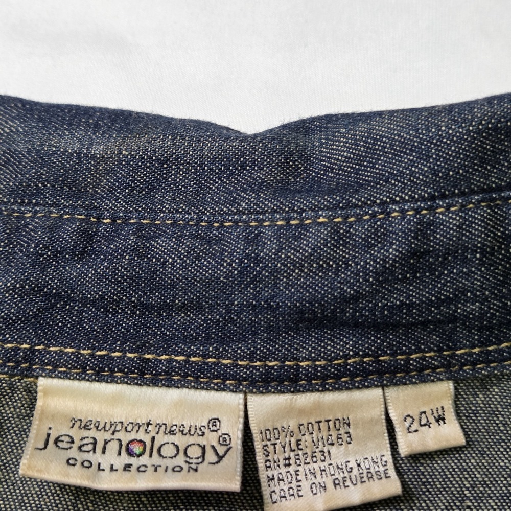 Newport News Jeanology Vtg Ruffle Frnt Top 24w Western Prairie Cowgirl y2k Boho - Picture 2 of 7